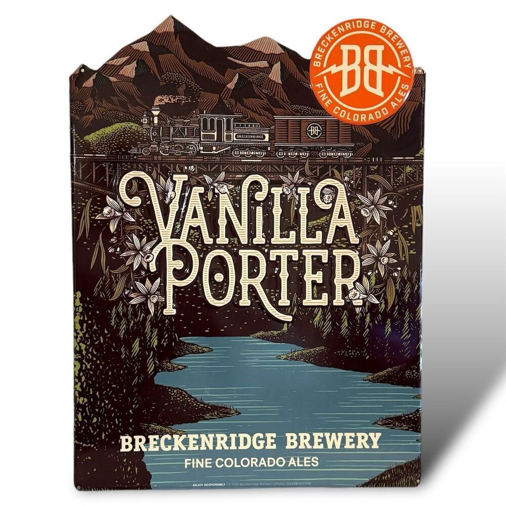 Breckenridge‎ Brewery Vanilla Porter Metal Tin Tacker Sign Decor
